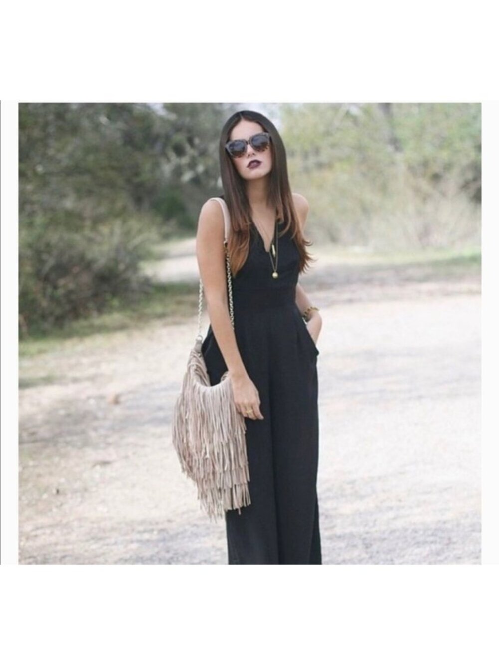 Monserat De Lucca Bochoa Fringe Leather Shoulder Crossbody Bag